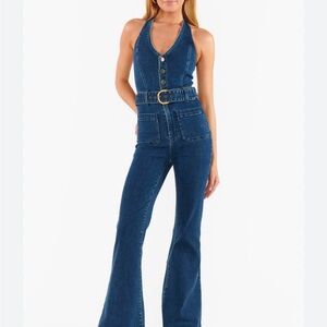 Show Me Your MuMu Blue Denim Jumpsuit Size: M Never Worn.